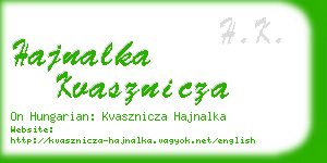 hajnalka kvasznicza business card